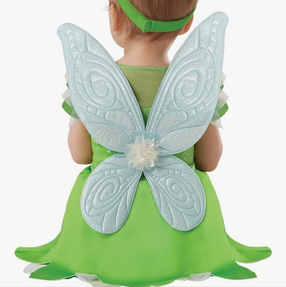 Disney Tinkerbell Toddler Fairy Costume With Removable Wings Size 12-18 Months - Picture 2 of 6